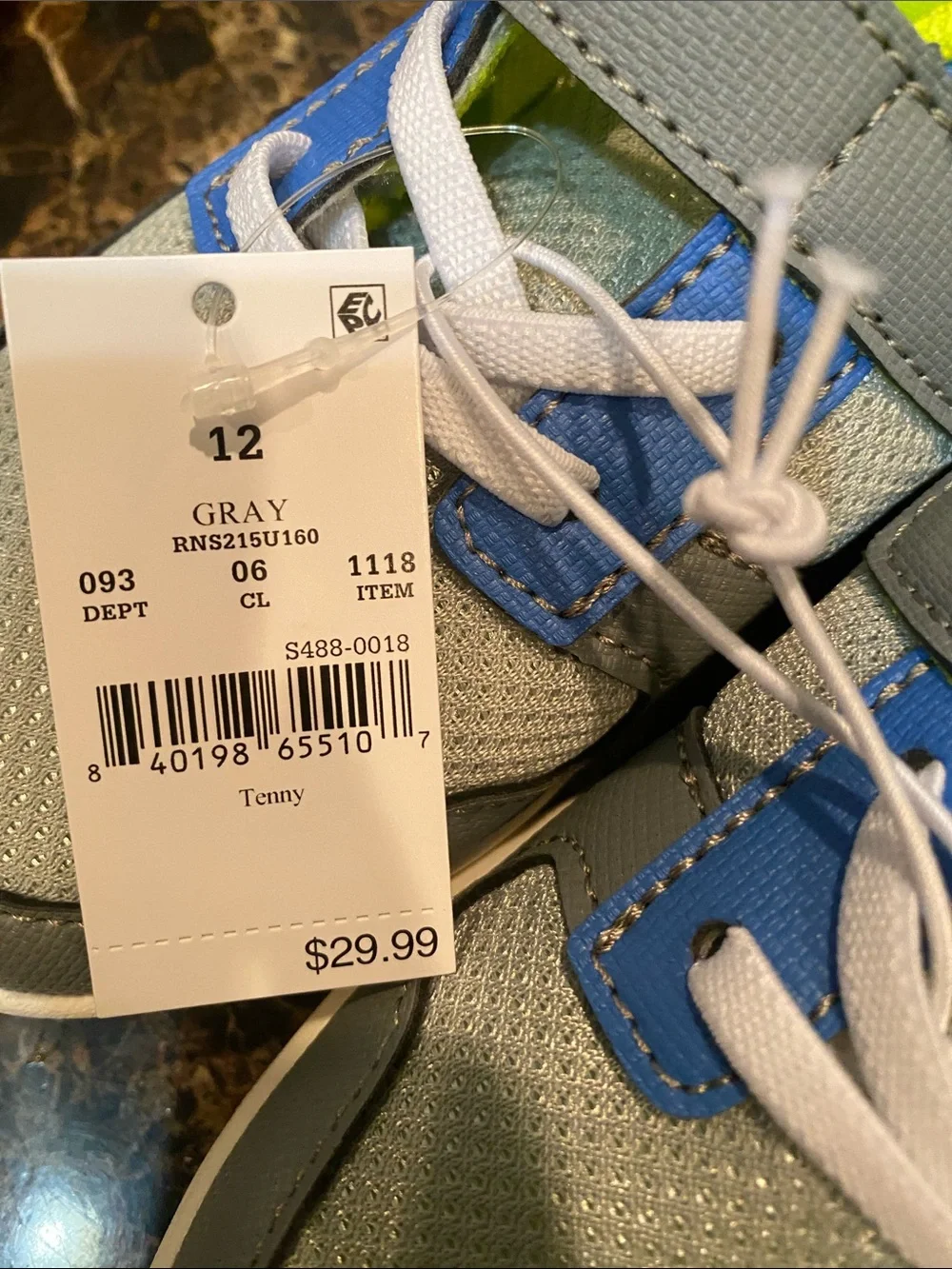 See Kai Run Gray, Blue & Neon Yellow Kids Sneakers